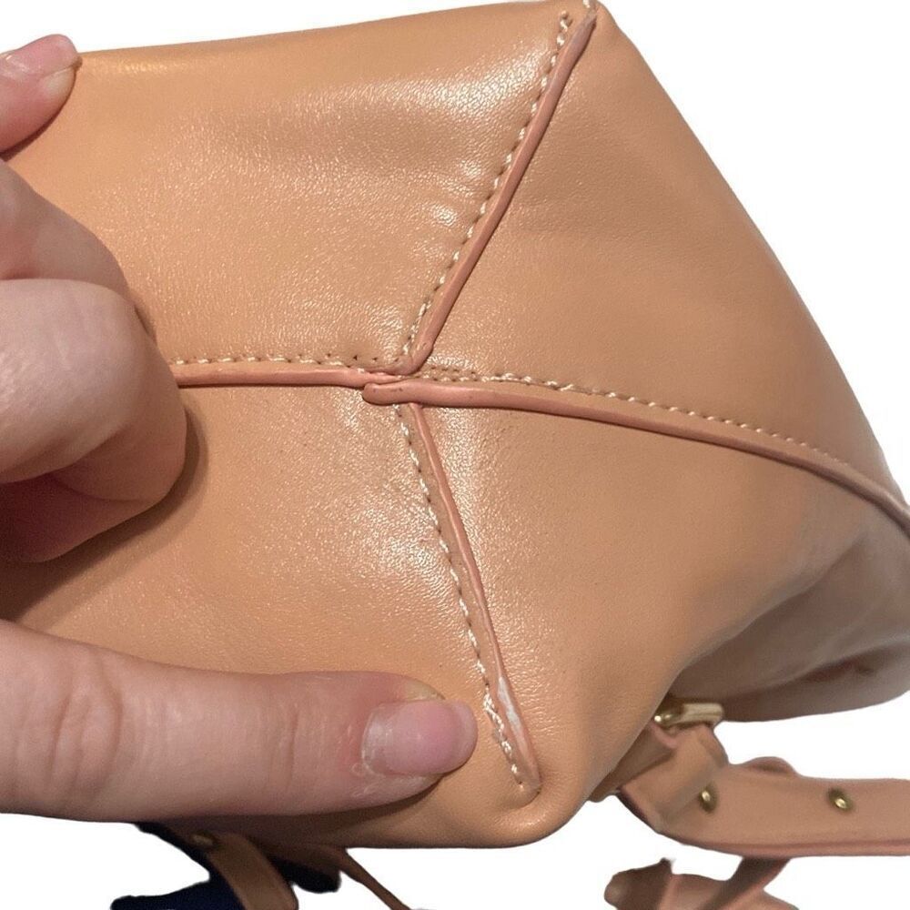 Women’s Backpack Satchel Purse Inside Zipper Pocket Peach Mauve Faux Leather - Picture 16 of 16